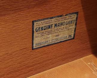 Blue Tag Mahogany Association Tag, Pre 1964