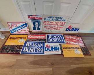 Vintage 1980's Political Yard Signs. Reagan, Bush, Republican