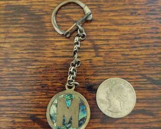 Taxco Mexico Sterling Keychain with MOP inlay