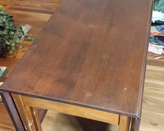 Vintage Mahogany Drop Leaf Gate Leg Table, Open 66.5" x 48", closed 24" x 48" 30" Tall, Solid mahogany. Scuffs.