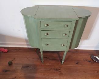 Painted Vintage Martha Washington Style Sewing Cabinet 28"W, 29"T 14" D
