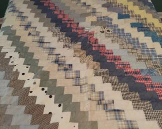 Vintage Patchwork Quilt, approx 77" x 73" (some condition issues, see photos.)