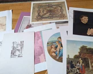 Art Print Empty Frame Lot Mixed Classical Prints and Assorted Frames
