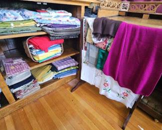 Mystery Lot Of Fabric And Fabric Stand