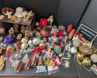 Large Lot of Vintage Assorted Christmas Ornaments and Holiday Decor