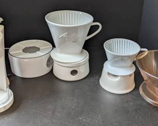 Lot of Coffee Brewing Accessories Melitta Drippers, Caf Uno Machine More