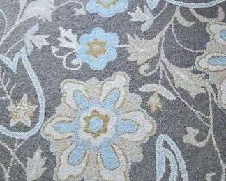 Floral Area Rug Soft Blue Taupe Accents 60 x 95