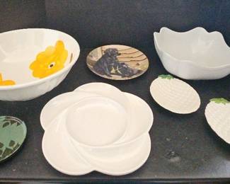 Unique Ceramic Serving Dish Collection 8 Pieces of Whimsy Charm