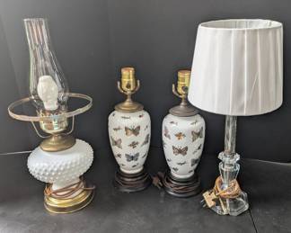 Eclectic Vintage Lamp Lot Set Of 4