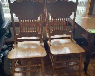 4 Antique Wood Chairs Beautiful Details Great Shape