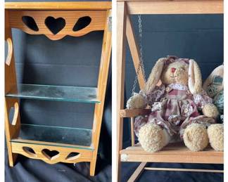 Bears, Adorable Swing, Wood Shelves W Glass
