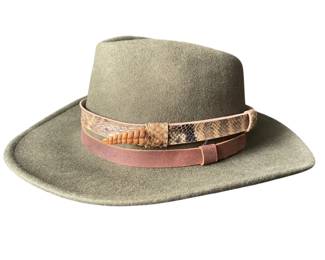Vintage Rattlin Rattler Cowboy Hat With Leather, Horsehair Brush Classic Western Hat Carrier