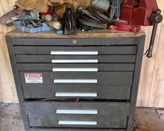 Tool Chest, Vice, And Tools