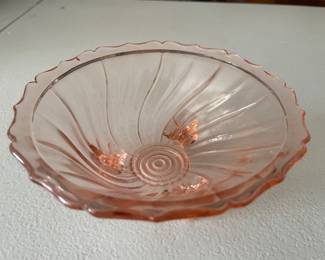 Pink glass dish