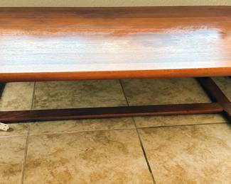 Solid wood coffee table + side tables made in Thailand in mid-century style