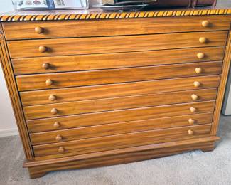 Solid wood draftsman’s cabinet/chest of drawers