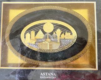 Framed Kazakh plate