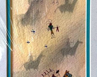 Ben Nelson/Ahn Hia Ohm (Diné/Kiowa/Taos) “Warriors on Horseback” watercolors