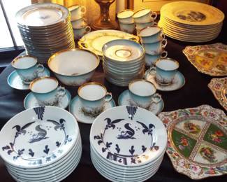 HOMER LAUGHLIN CHRISTINA CAMPBELL TAVERN PLATES DRESDEN AND BAVARIAN SET OF DINNERWARE