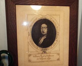 William Byrd of Westover Virginia After Brandon Portrait Engraving by K. Holmes