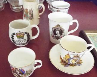 VINTAGE AND ANTIQUE ENGLISH ROYALTY CORONATION SOUVENIR CUPS AND TANKARD