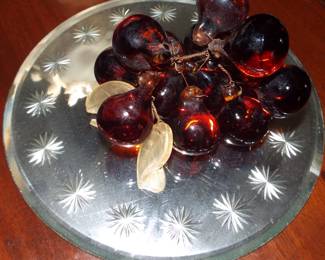 RED CRYSTAL HANDBLOWN IN ARGENTINA LARGE GRAPE CLUSTER