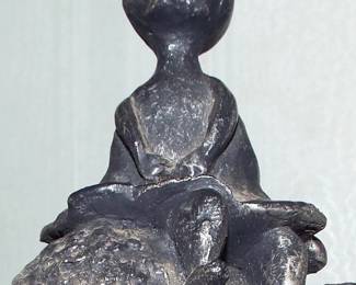 JOURNEY GIRL ON RHINO BY GRACIELA RODO BOULANGER METAL FIGURE