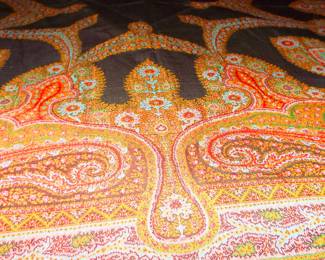 ANTIQUE 19TH C. KASHMIR PAISLEY WOOL PIANO SCARF