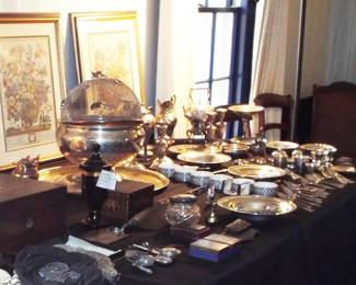ANTIQUE STERLING SILVER REPOUSSE BY S. KIRK & SONS AND SILVERPLATE