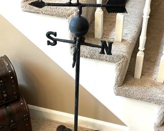Black metal weather vane