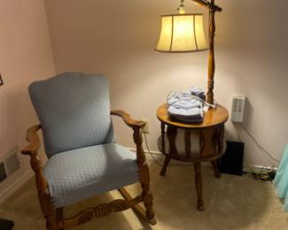Rocking chair , side lamp table 