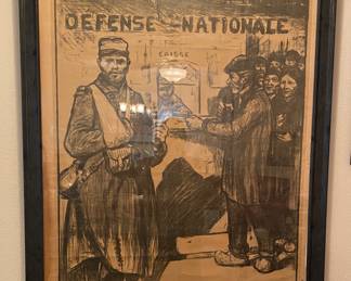 Authentic French World War II lithograph poster. 
