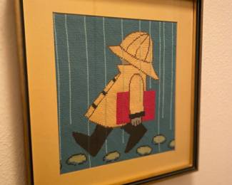 Sweet & unique little handmade boy in raincoat 
