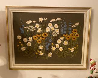 Large Floral Crewel 