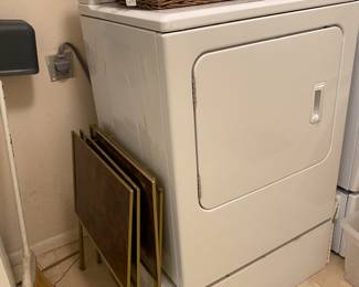Maytag dryer on wood base