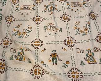 Handmade embroidered quilt 