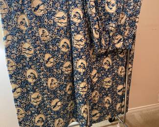 Retro Blue birds of Happiness curtains 