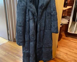 Full length Rabbit Fur Coat - Size Medium