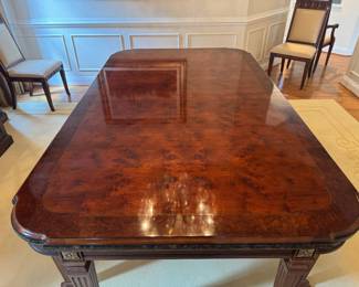 Henredon Grand Provenance Neoclassical Dining Table – Fluted Legs & Claw Feet (90"L x 53"W x 30-1/2"H)