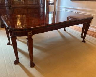 Henredon Grand Provenance Neoclassical Dining Table – Fluted Legs & Claw Feet (90"L x 53"W x 30-1/2"H)