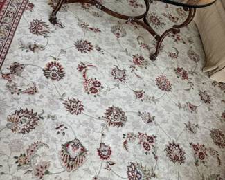 Hand-Knotted Red & Beige Wool Rug (108"W x 144"L)