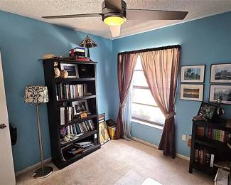 Office Bookcase and Lamp.