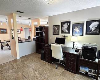 Office Desk, Apple Computer, and Printer