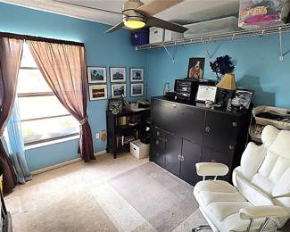 Office Desk, Chair, Bookcase