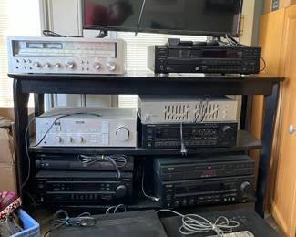 Various stereo system components and TV