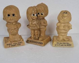 Vintage Figurines with Text