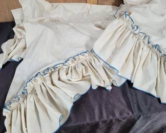 Cream with Blue Trim Valances