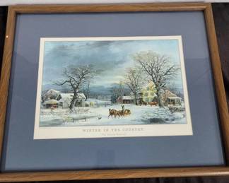 Vintage Framed George Durrie Print
