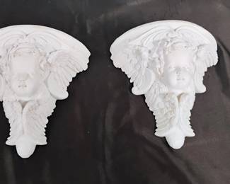Pair of Cherub Sconce Wall Shelves