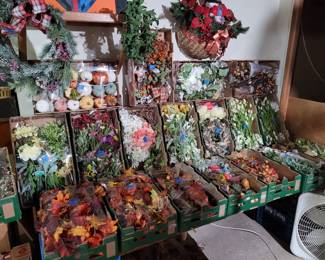 Artificial flowers
Fall pumpkins